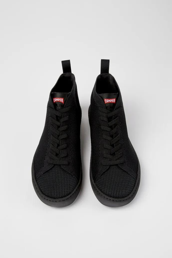 Peu Touring Black one-piece knit sneakers for men