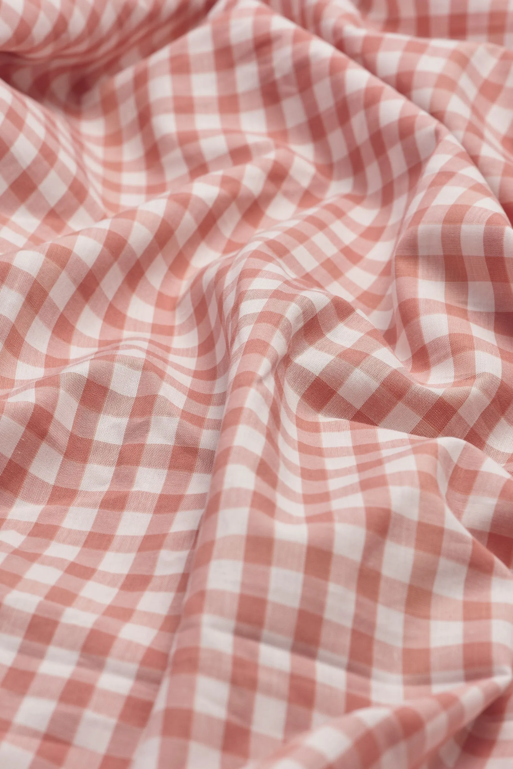 Piglet in Bed Red Dune Kids Gingham 100% Cotton Fitted Sheet