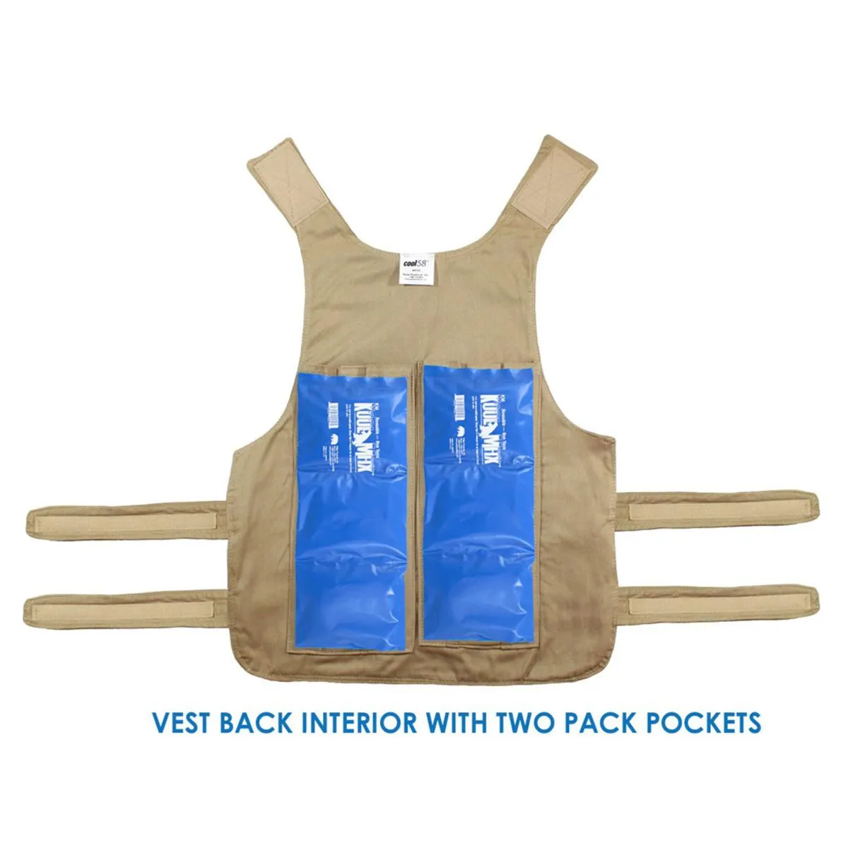 Polar Products Kool Max Adjustable Front Zipper Cooling Vest for Sizes M/L, L/XL, XL/XXL & 2XL/3XL