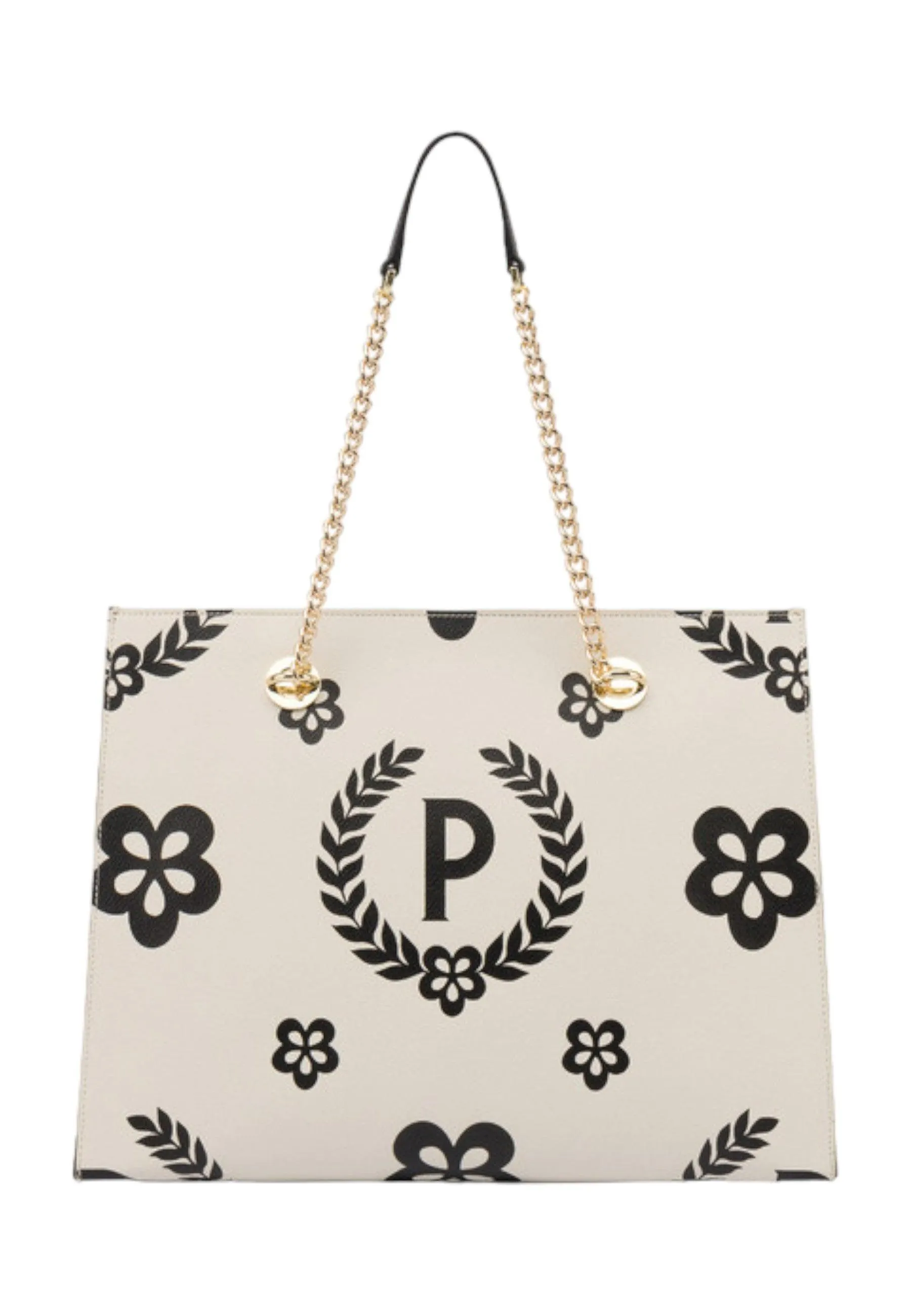 POLLINI Borsa Tote Donna Avorio Nero TE8472PP0DQ1E00C