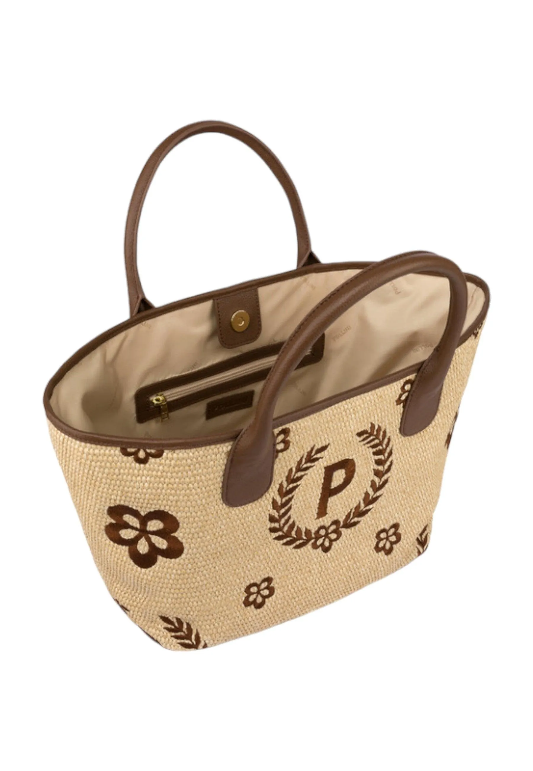 POLLINI Borsa Tote Mid Donna Natural Testa di Moro TE8481PP0EQ1T10A