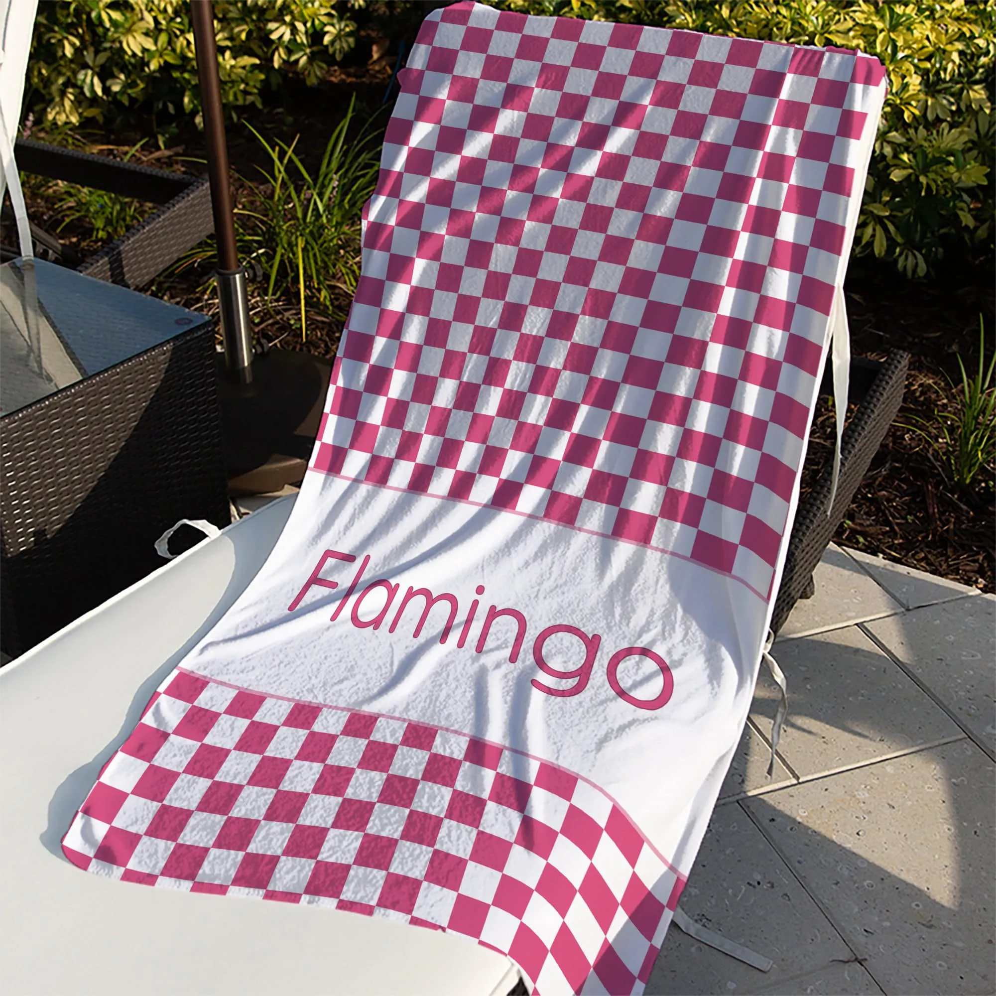 (PRE-ORDER) PERSONALIZED CHECKER BEACH TOWELS | VARIOUS STYLES