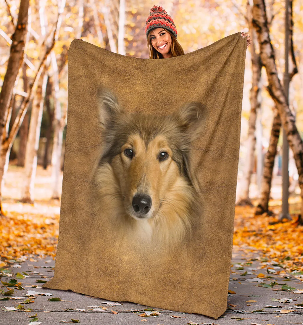 Premium Blanket Scotch Collie Face Hair Blanket