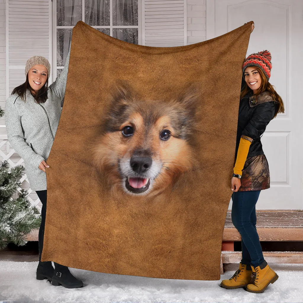 Premium Blanket Shetland Sheepdog Face Hair Blanket