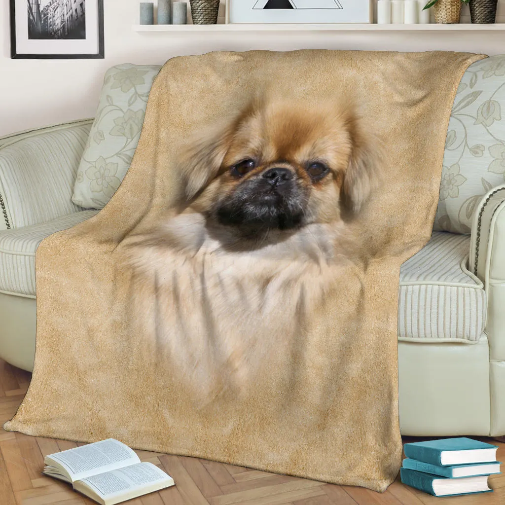 Premium Blanket Tibetan Spaniel Face Hair Blanket