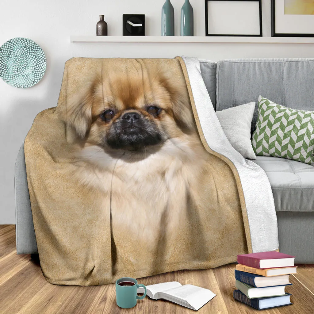 Premium Blanket Tibetan Spaniel Face Hair Blanket