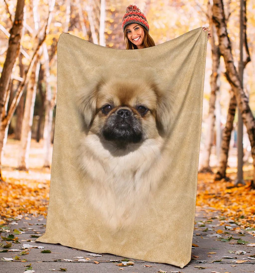 Premium Blanket Tibetan Spaniel Face Hair Blanket