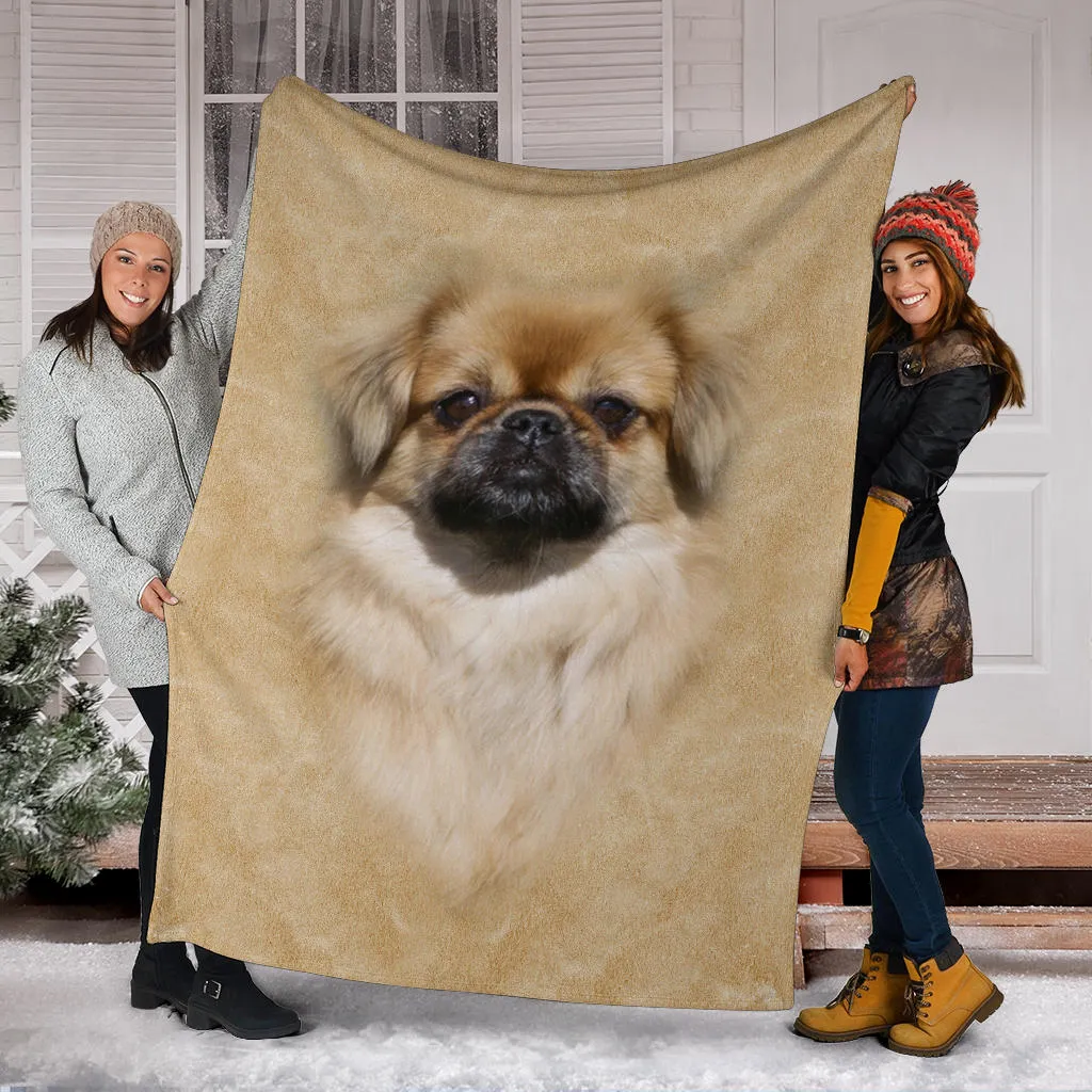 Premium Blanket Tibetan Spaniel Face Hair Blanket