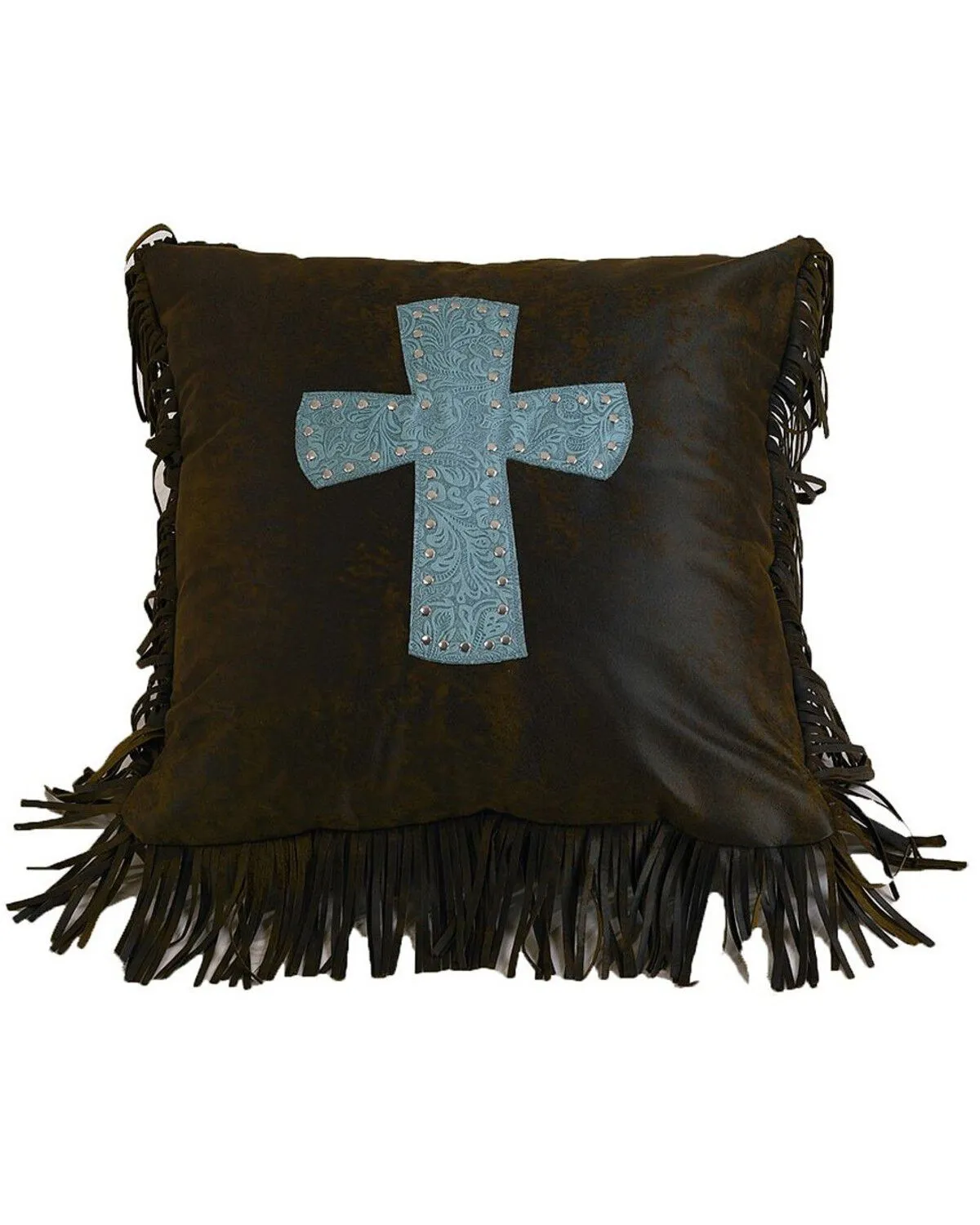 Product Name:  HiEnd Accents Cheyenne Turquoise Cross Pillow