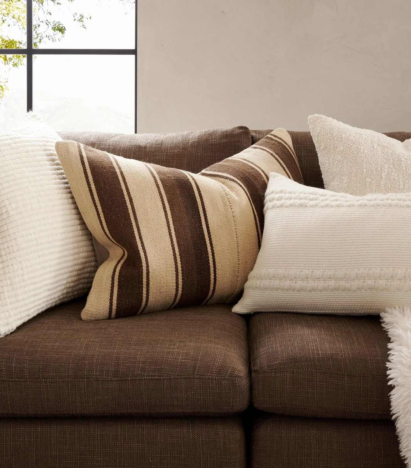 Reed Striped Lumbar Pillow