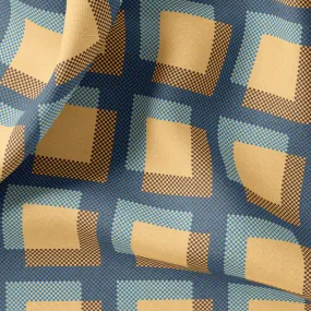 Retro Plaid Print Linen By The Yard or Meter, Retro Checkered Print Linen Fabric For Clothing, Bedding, Curtains & Upholstery