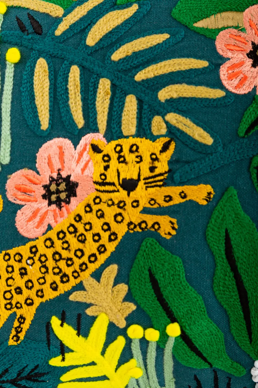 Rifle Paper Co. x Loloi Jungle Embroidered Pillow