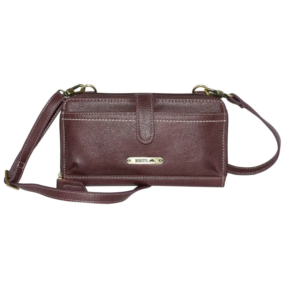 Roots Ladies Zip Around Wallet with Crossbody Strap