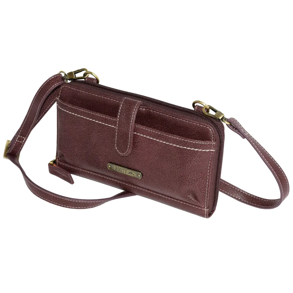 Roots Ladies Zip Around Wallet with Crossbody Strap