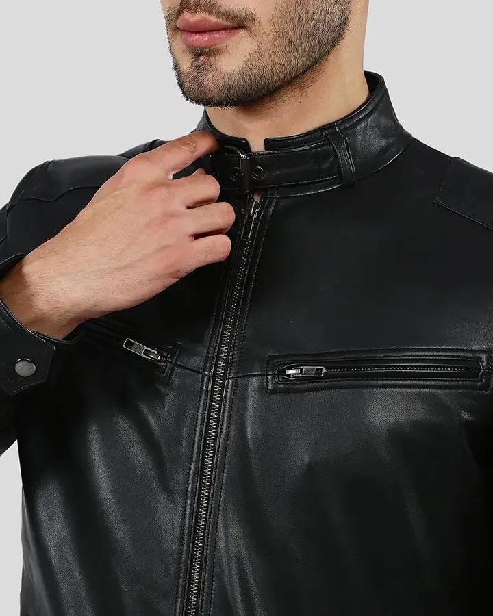 Rory Black Biker Leather Jacket