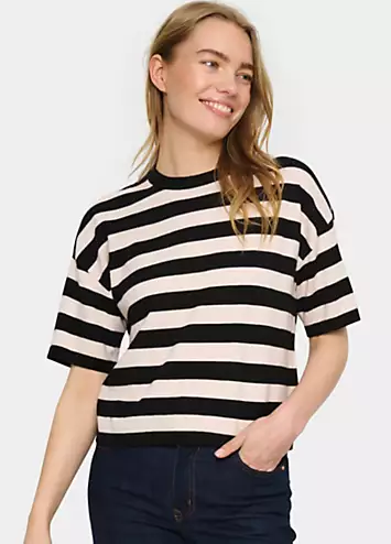 Saint Tropez Fikam Short Sleeve Striped Pullover | Grattan