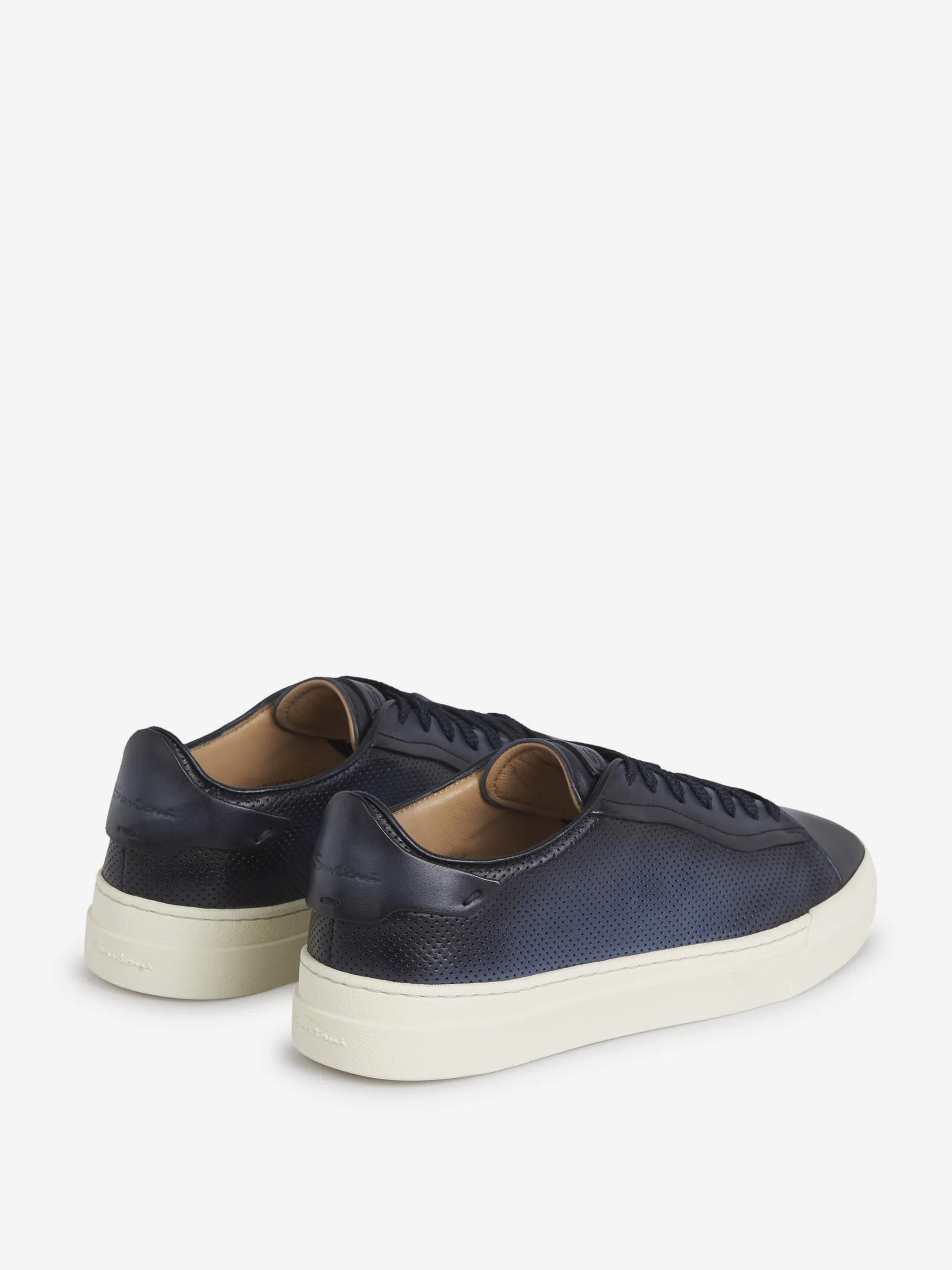 Santoni Leather Perforated Sneakers 