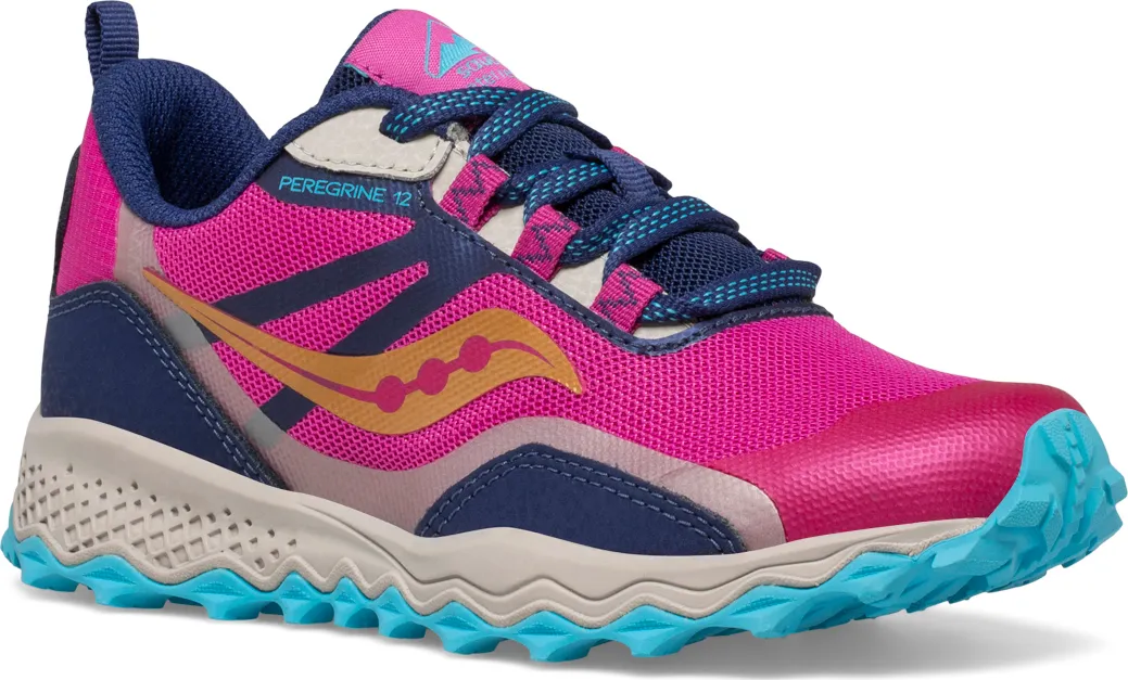 Saucony Kids' Peregrine 12 Shield (2022) Navy/Turq/Pink | Buy Saucony Kids' Peregrine 12 Shield (2022) Navy/Turq/Pink 