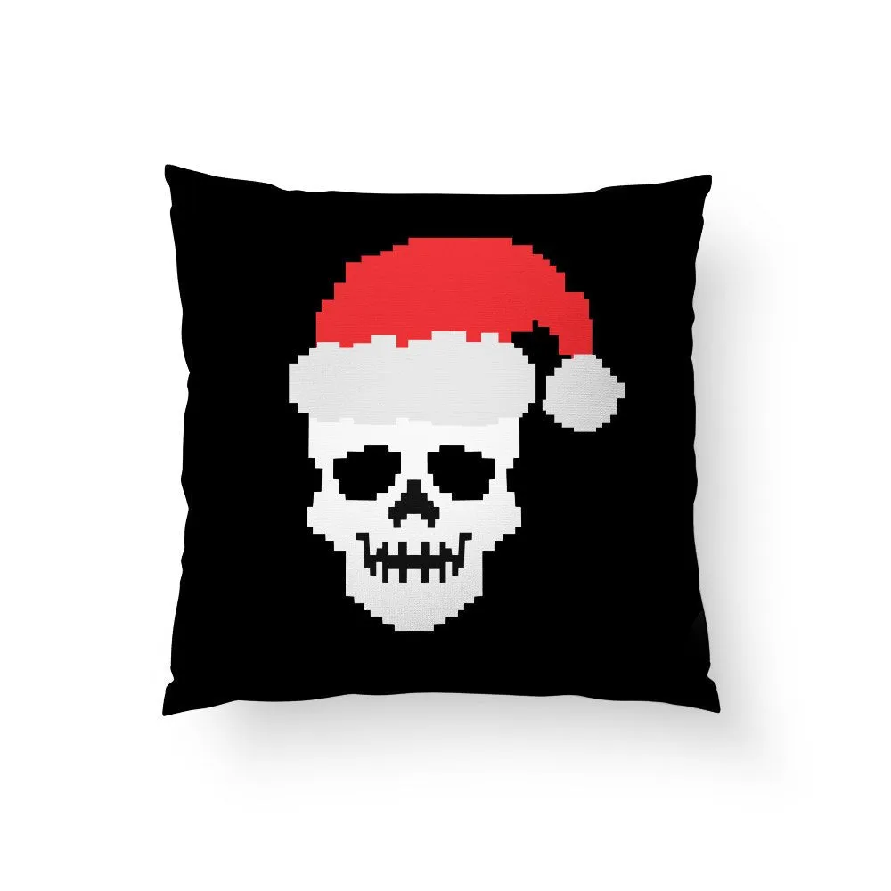 Skull Pillow, Halloween Home Decor, Funny Pillow, Christmas Skull, Skeleton Pillow, Spooky Home Decor, Santa Claus, Christmas Ga