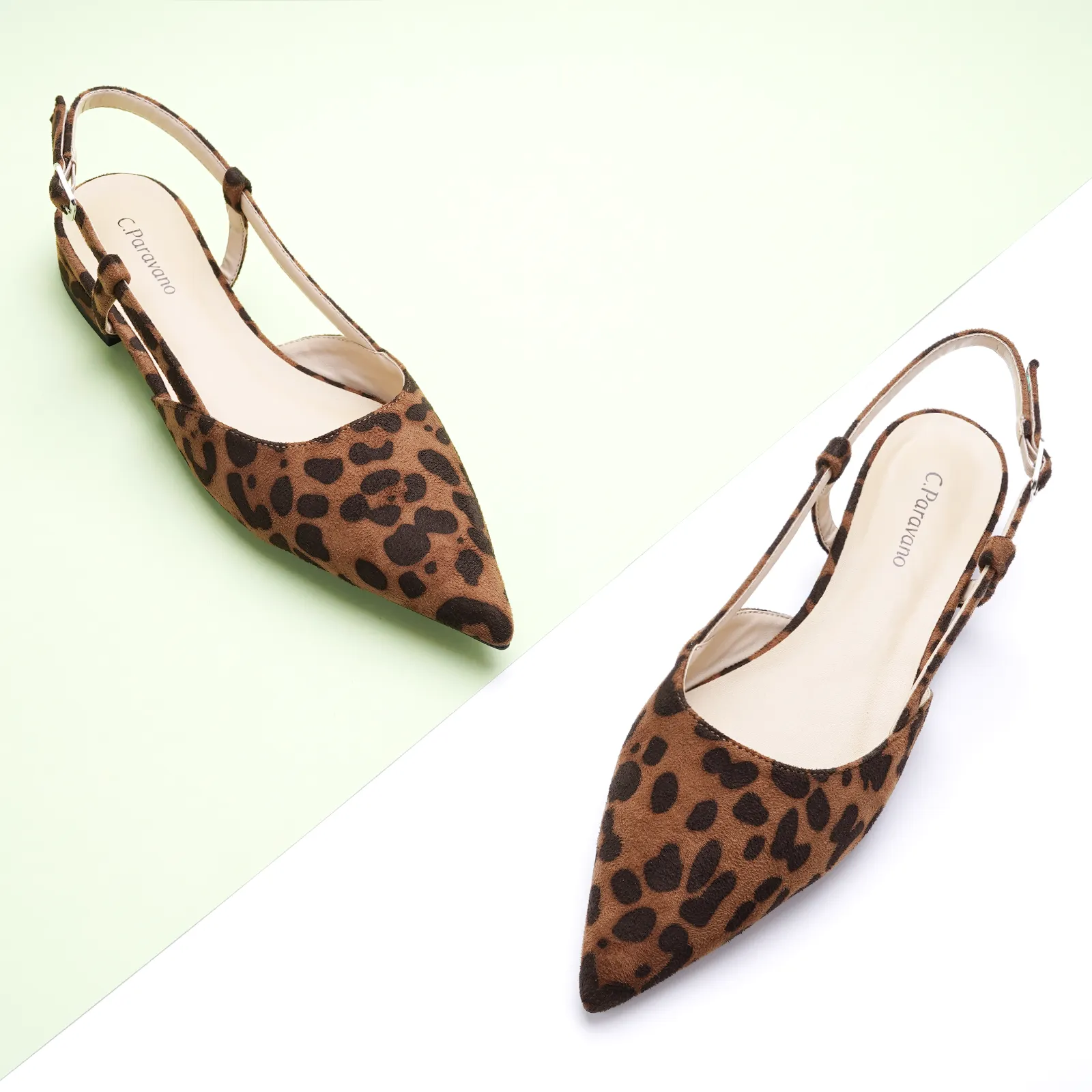 Sleek Prints Slingback Flats (Freya) Leopard