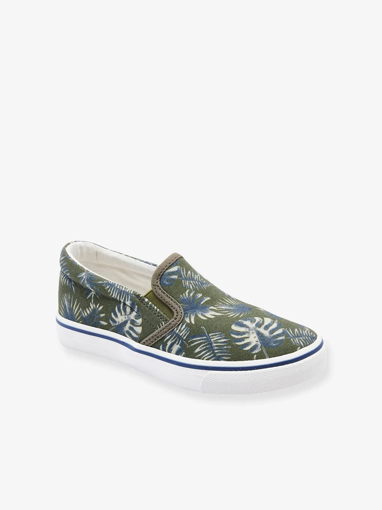 Slip-On Trainers for Boys - green dark all over printed