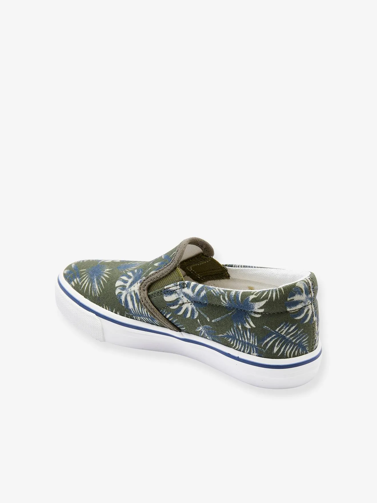 Slip-On Trainers for Boys - green dark all over printed