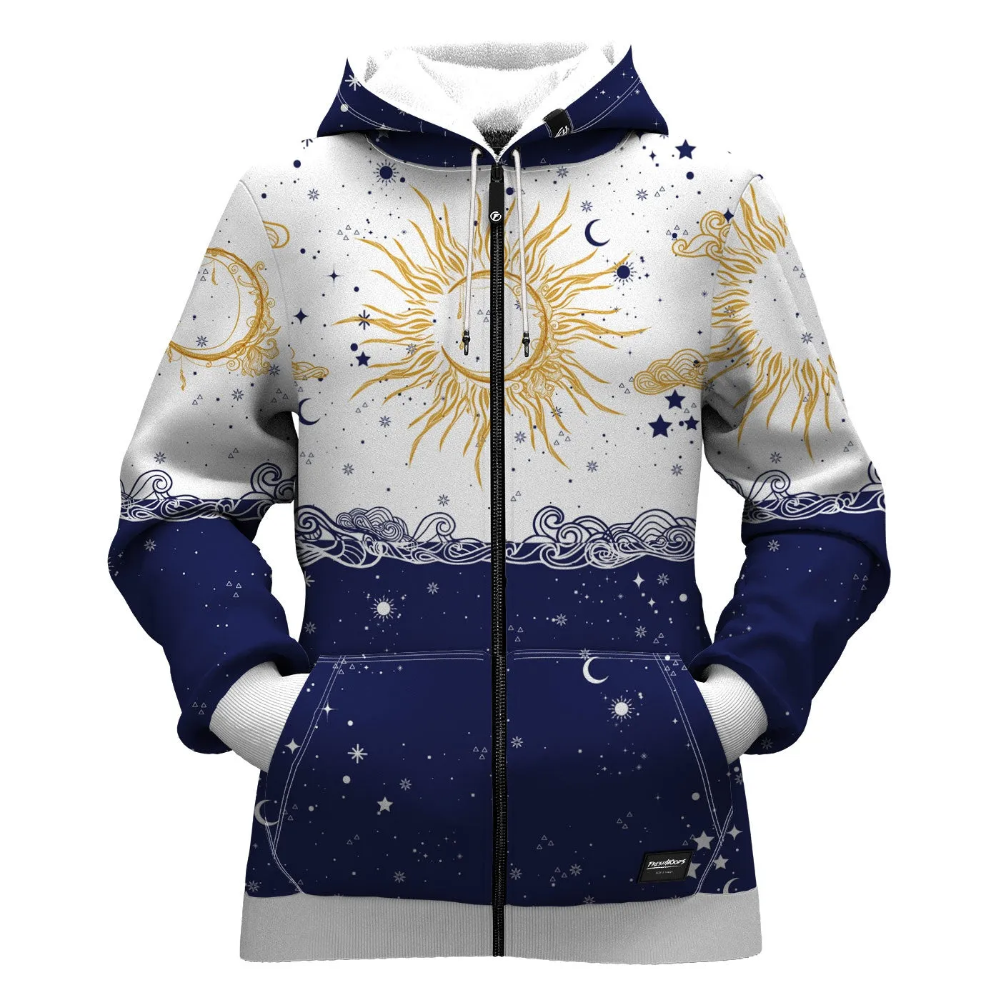 Sun and Moon Women Zip Up Hoodie