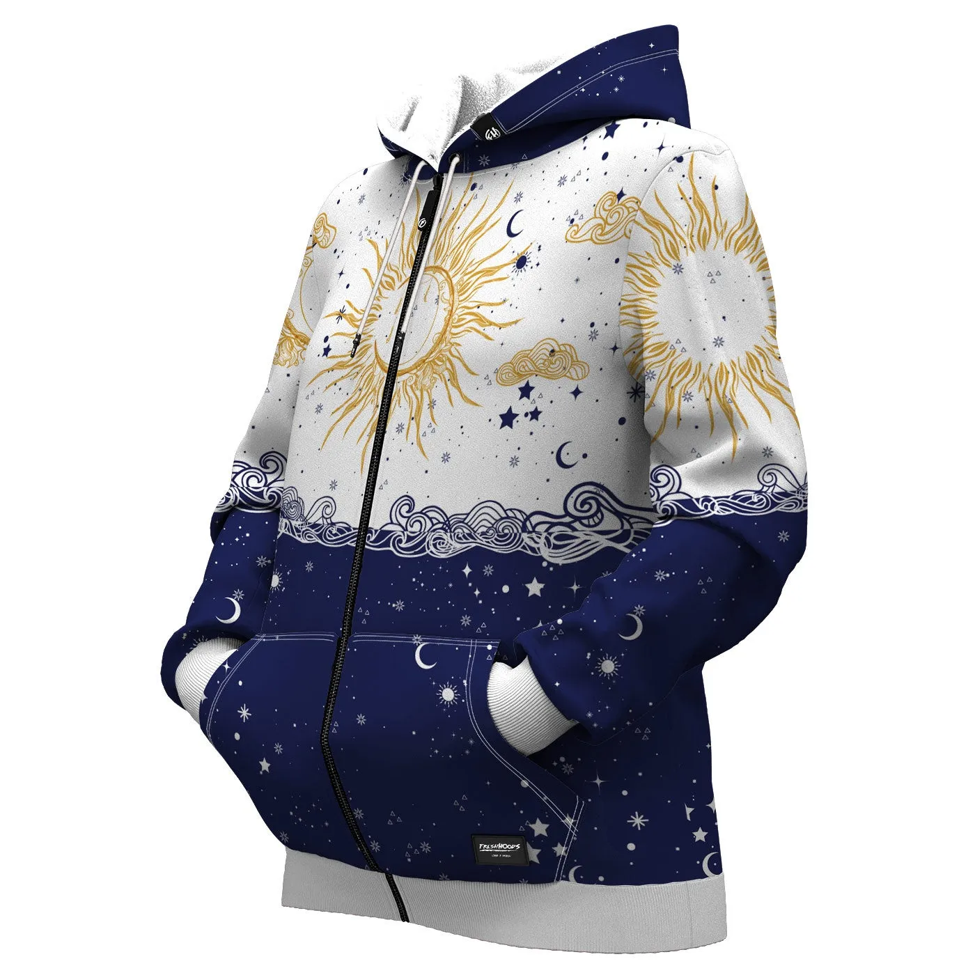 Sun and Moon Women Zip Up Hoodie