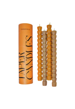 TAPER CANDLES - GOLD 4PK