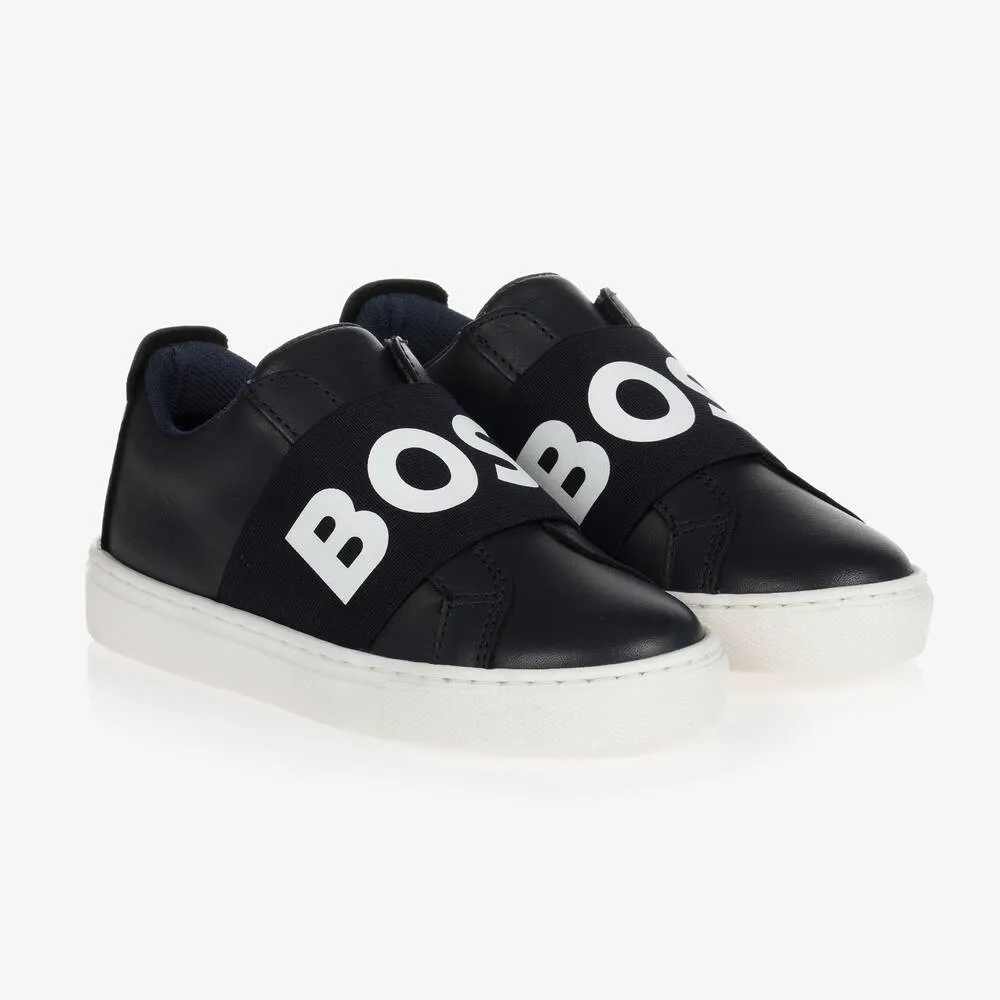 Teen Boys Blue Logo Trainers 