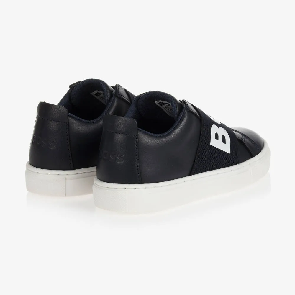 Teen Boys Blue Logo Trainers 