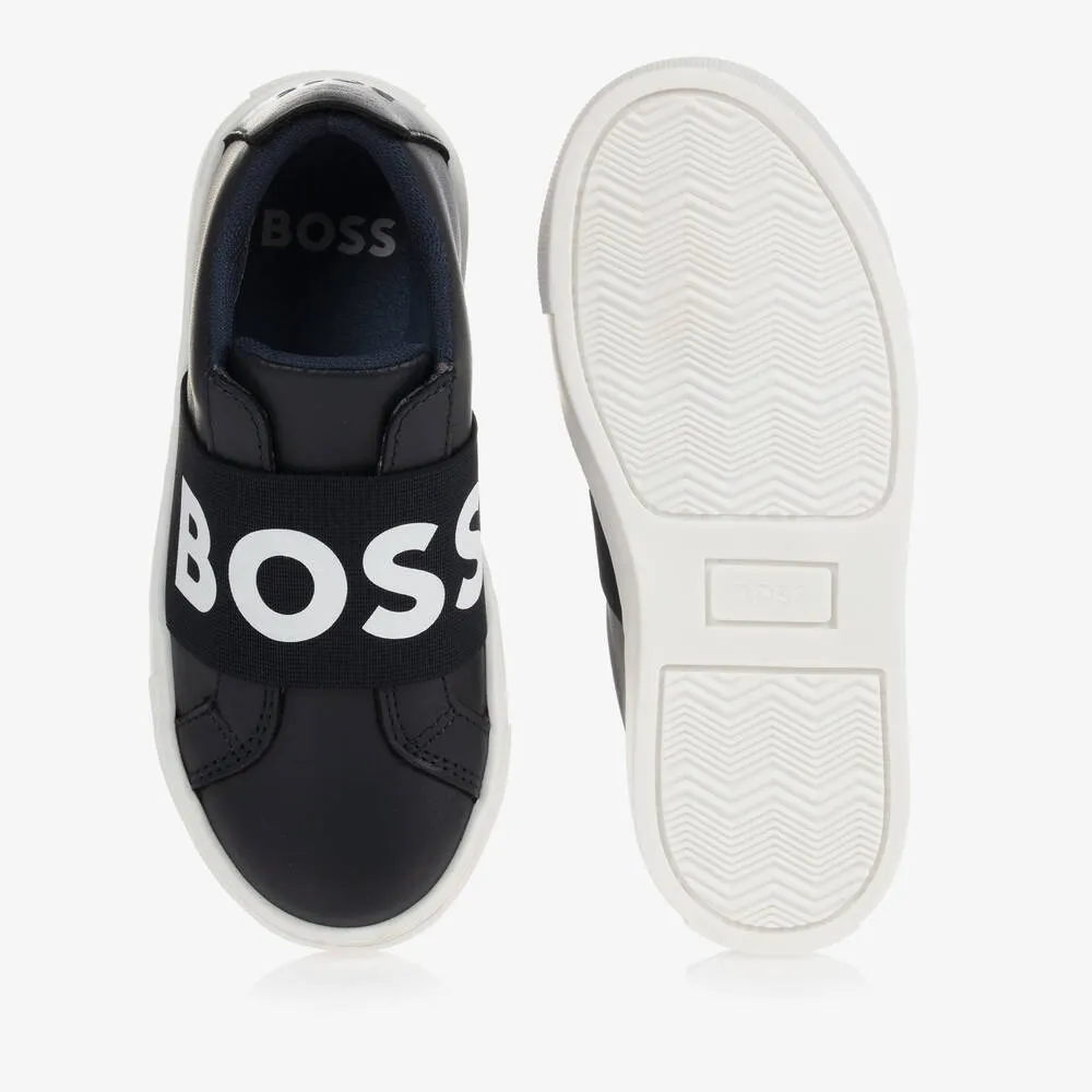 Teen Boys Blue Logo Trainers 