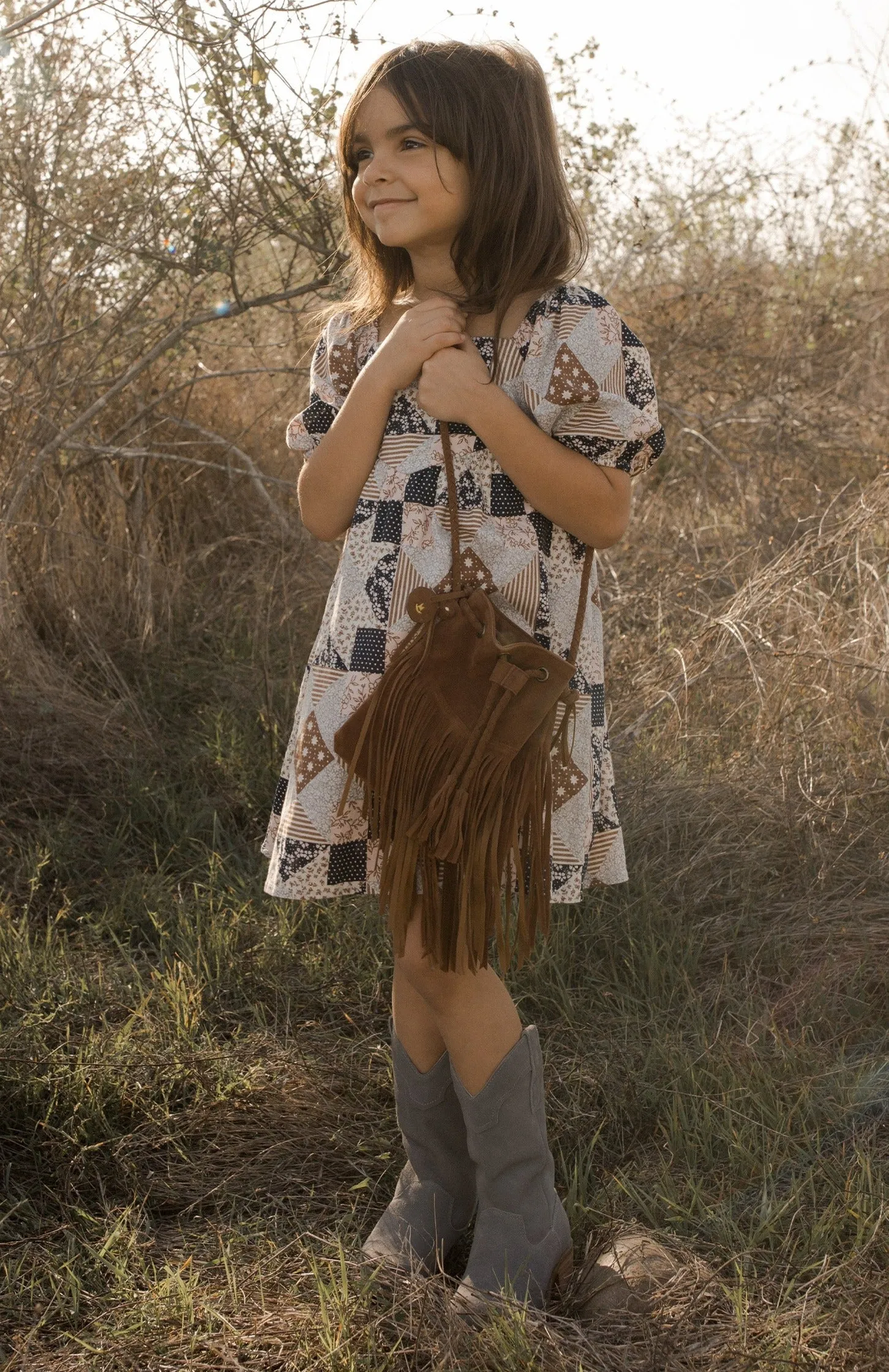 The Fringe Crossbody Purse by Rylee + Cru - Saddle - KIDS