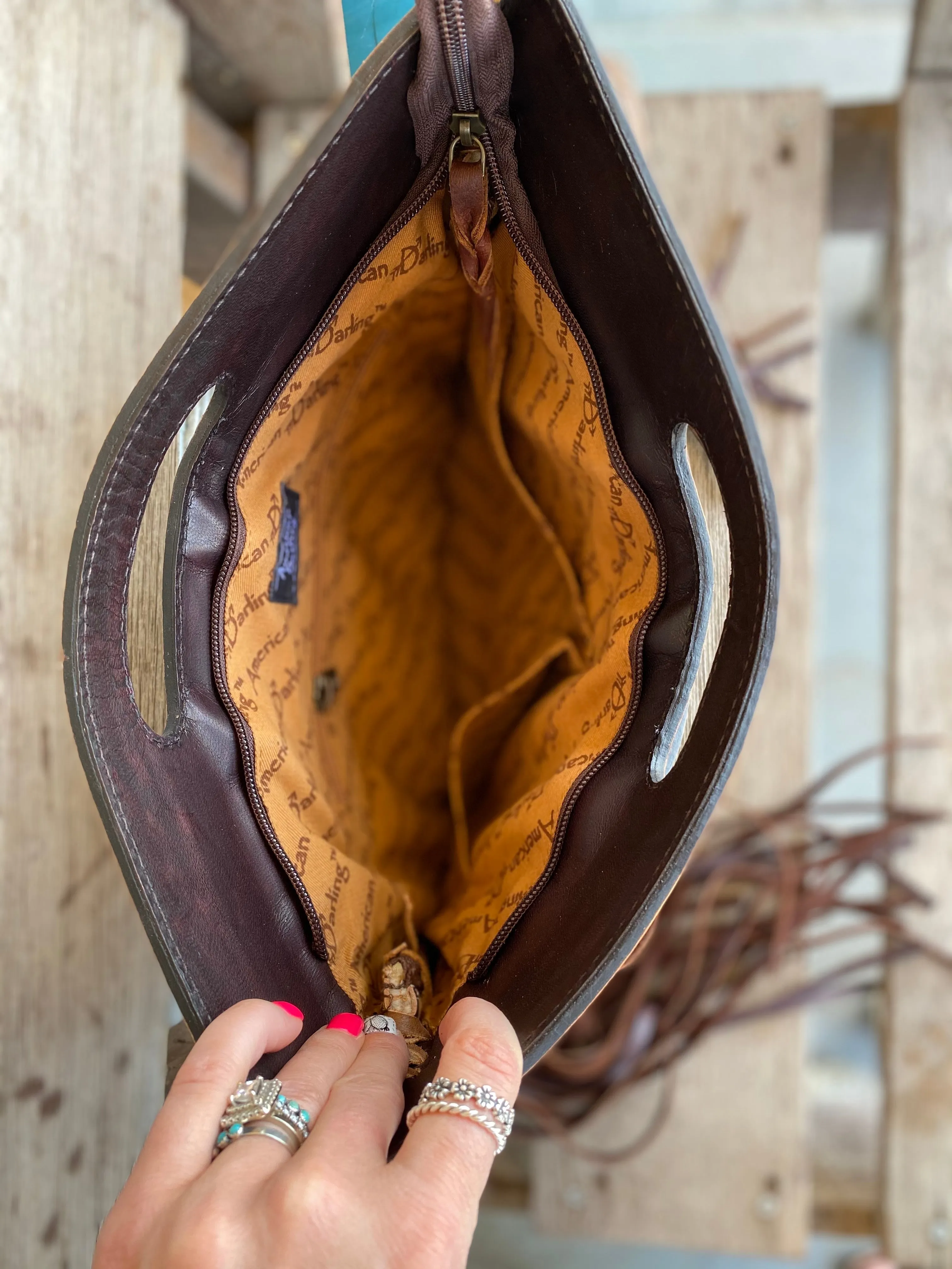 The Saloon Saddle Blanket Purse with Fringe