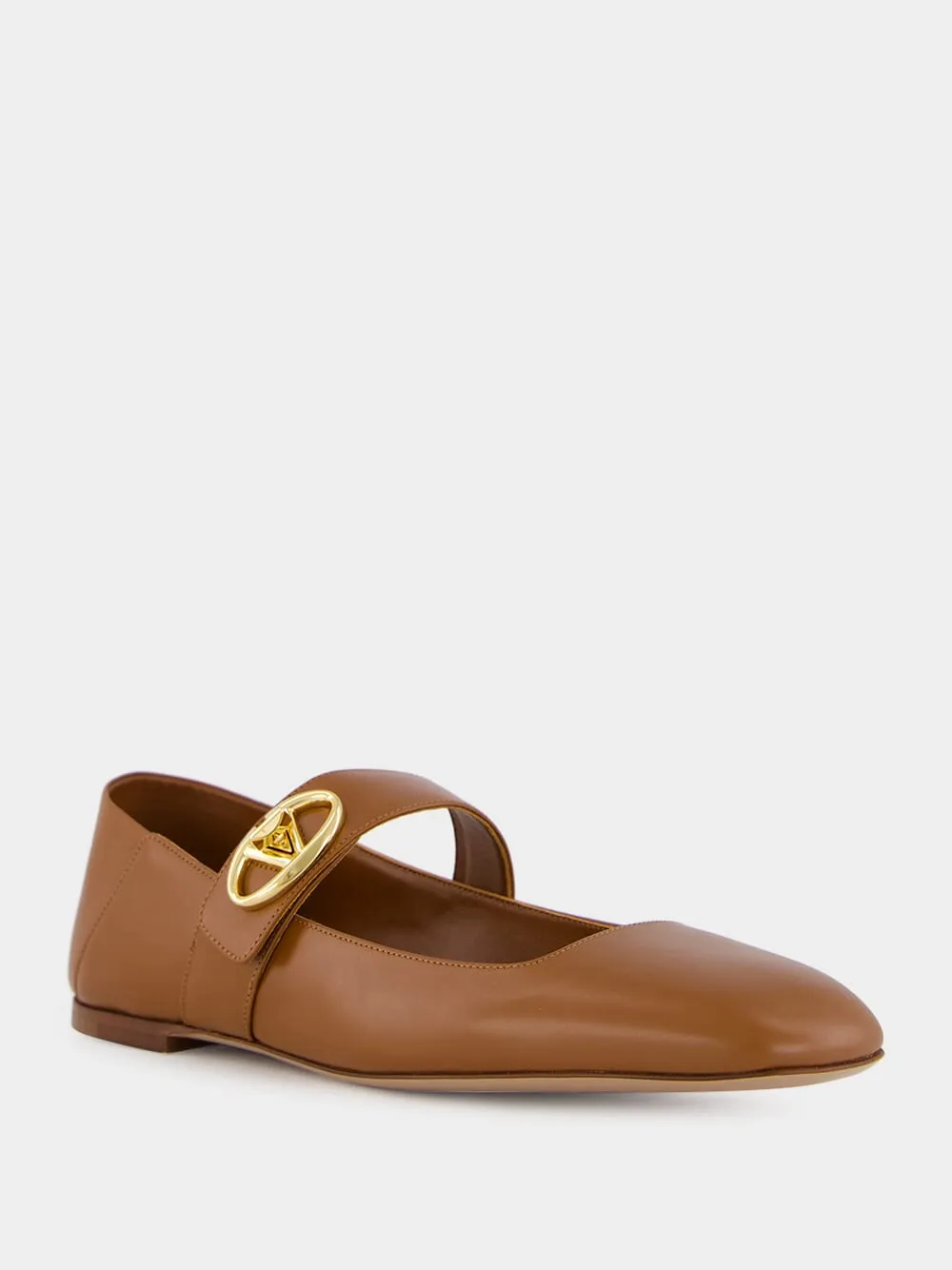 Tobacco VLogo Locker Mary Jane Ballerina Flats