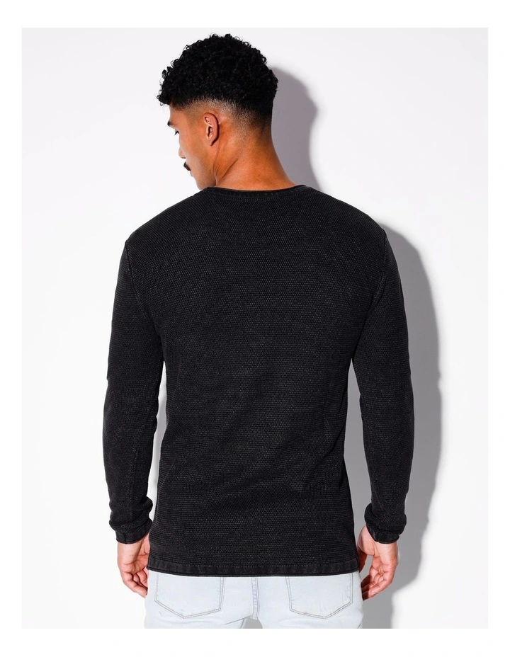 Tomas Textured Knit Pullover in Charcoal