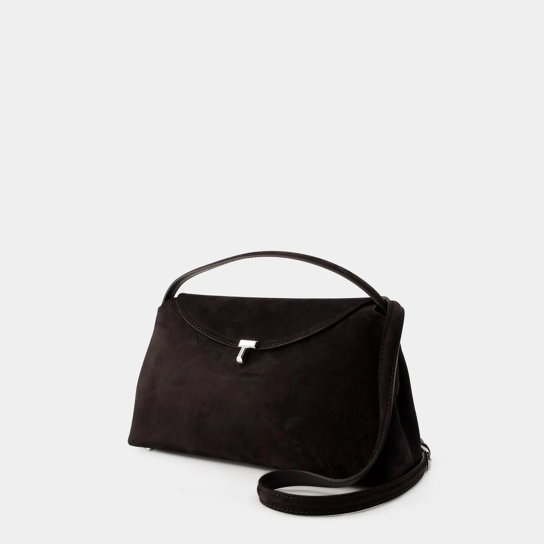 TOTEME  T Lock Top Handle Crossbody - TOTEME - Leather - Espresso