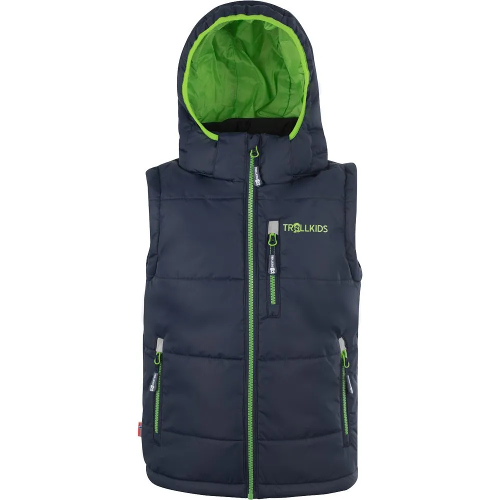 Trollkids - Narvik Vest Kids navy bright green