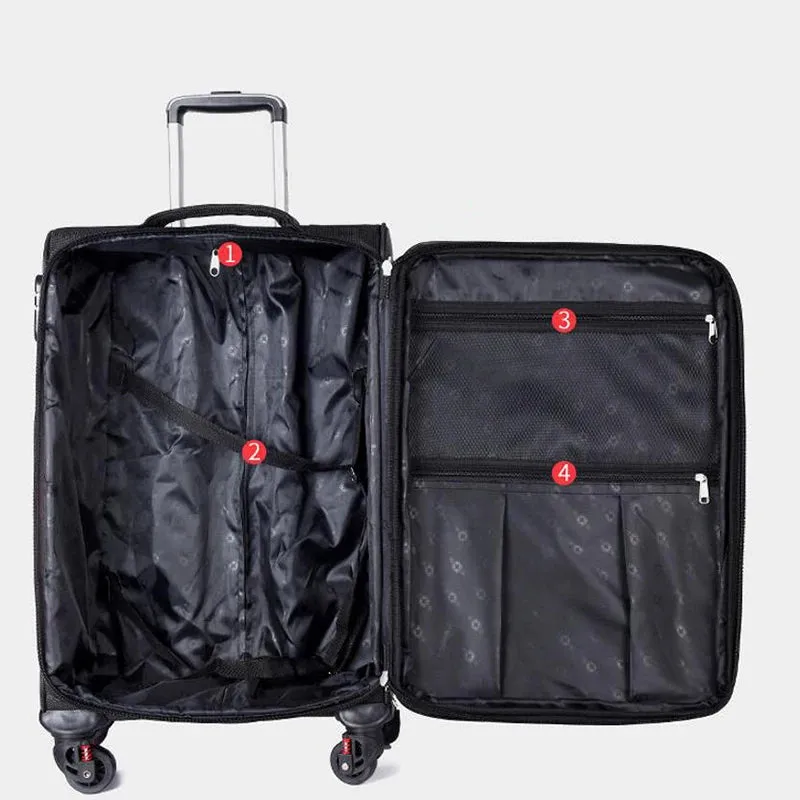 Unisex Large Oxford Waterproof Rolling Wheel Travel Luggage Trolley Bag