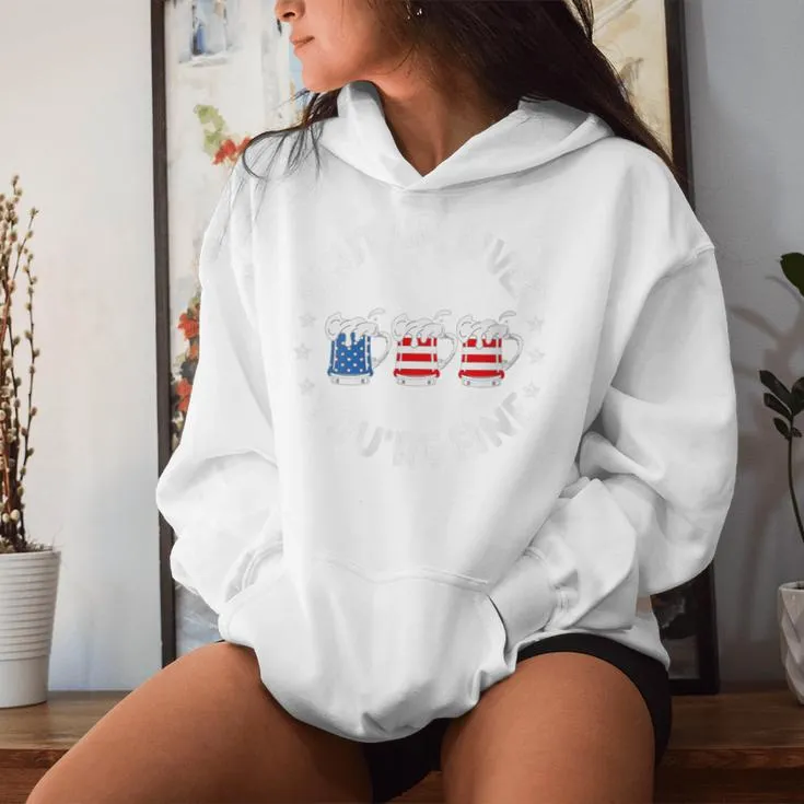 Us Flag Beer 4Th Of July Shut Up Liver You're Fine Women Hoodie