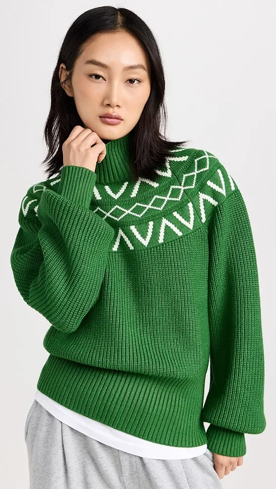 Varley   Marcie Fair Isle Yoke Knit Pullover 