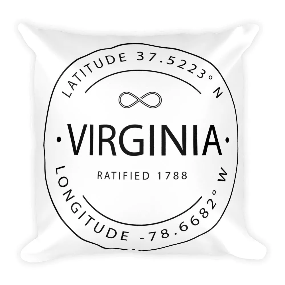 Virginia - Throw Pillow - Latitude & Longitude