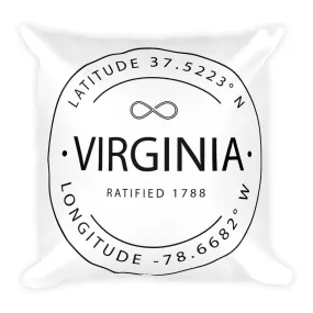 Virginia - Throw Pillow - Latitude & Longitude