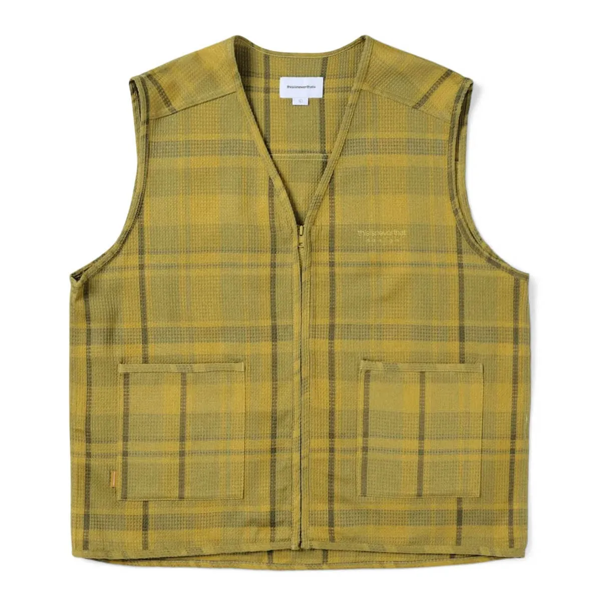 WAFFLE CHECK VEST MUSTARD | Bodega