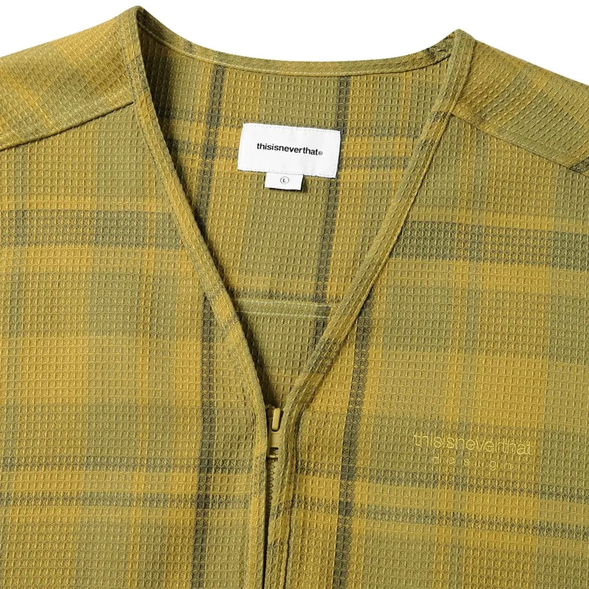 WAFFLE CHECK VEST MUSTARD | Bodega