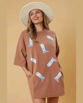 Western Boot Tee Dress