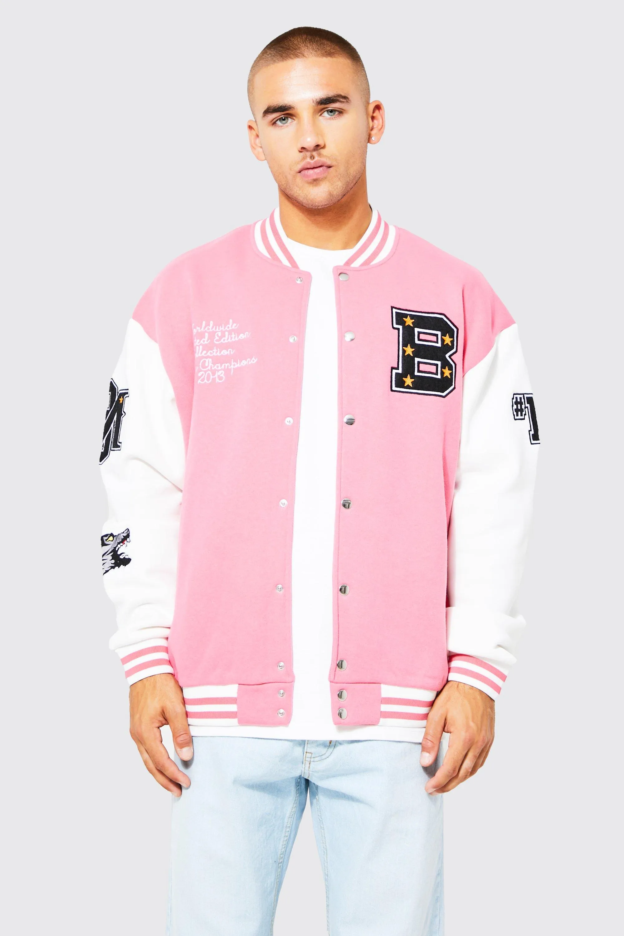 Wolf Sports Rib Varsity Jacket