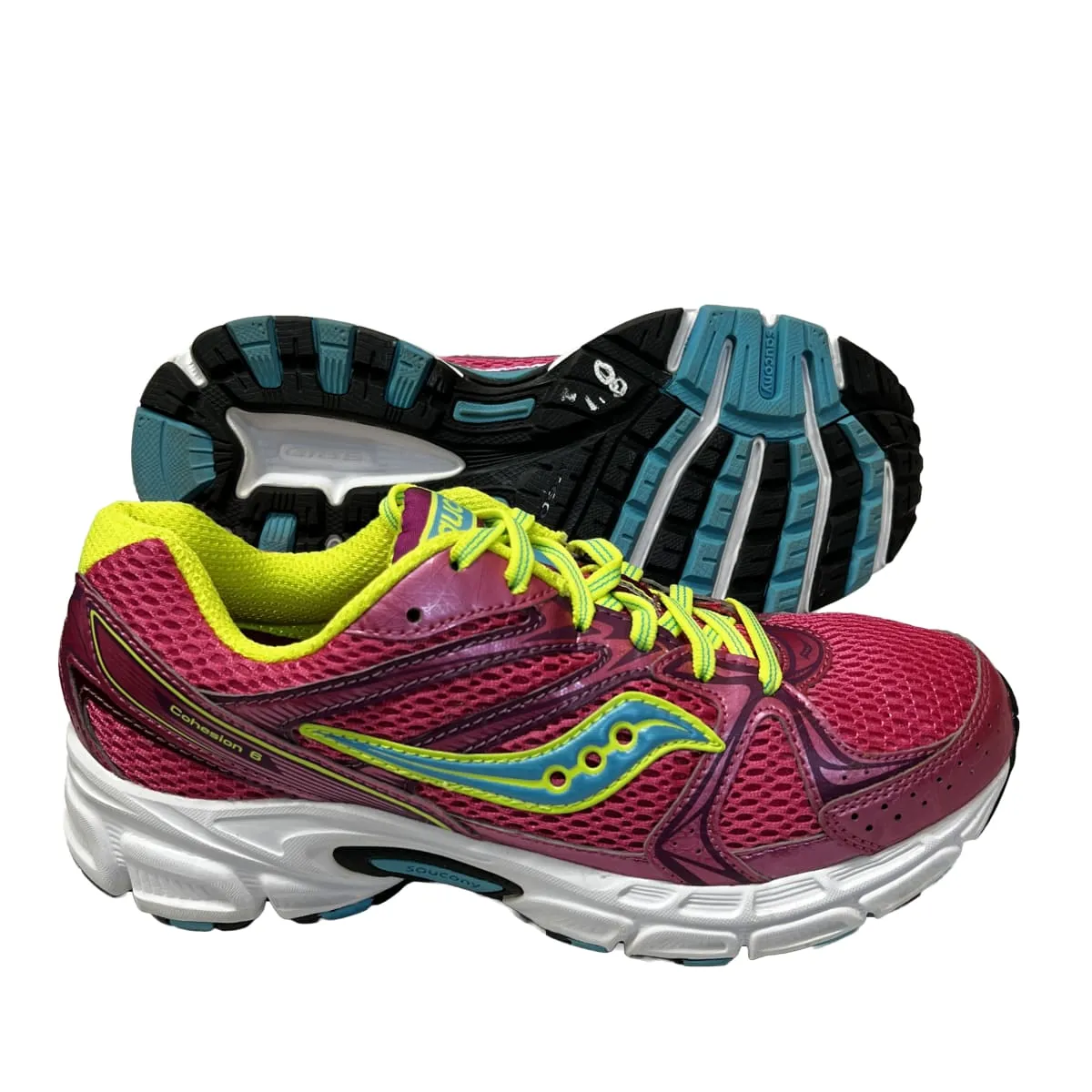 Women's Saucony Grid Cohesion 6 - Pink/Blue- Running Shoe - Wide Width - Preowned