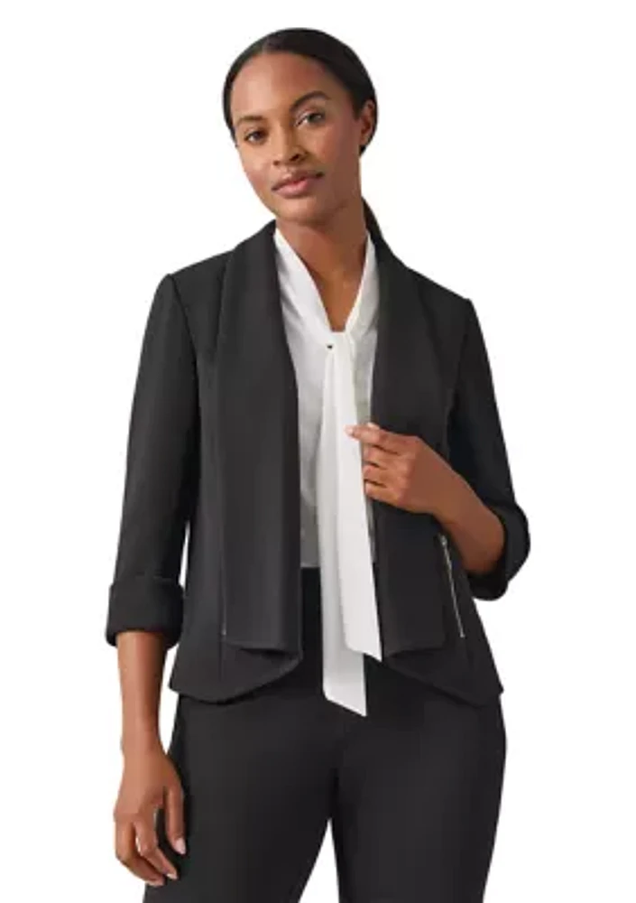 Women's Cross Hatch Open Front Suit Separate Jacket