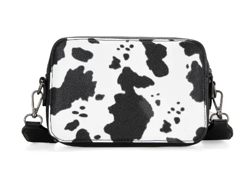 Wrangler Black Cow Print Crossbody Purse With Wallet WG133-3003BK